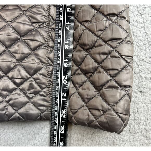 Women's GUESS Gray Puffer Jacket Size S Leopard Print Inside Check Diamond Dsgn - Picture 10 of 12